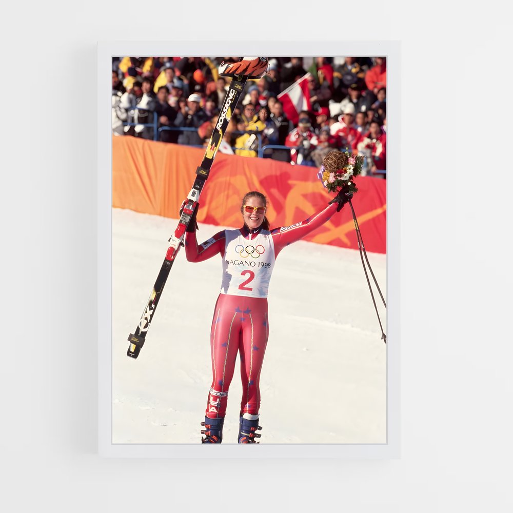 Poster Ski Lady 98 – affiche Jeux Olympiques (vue 3)